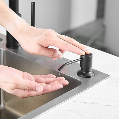 OWOFAN LED Kitchen Sink Faucet with Soap Dispenser Black Product Bundles