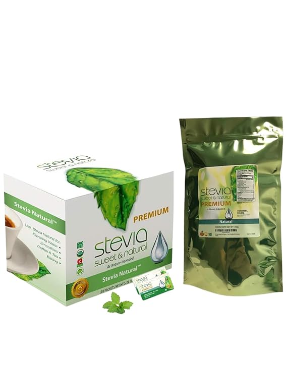 Stevia Intl Organic Stevia Powder. All-Natural Stevia Sweetener, Best for Sugar Substitute, Highly Concentrated & 100% Pure Stevia Extract. 0 Calorie, 0 Carb, Diabetic & Keto Friendly (100-Packets) (Packaging May Vary)