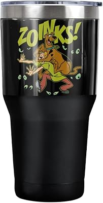 LOGOVISION Scooby Doo Zoinks Stainless Steel Tumbler 30 oz Coffee Travel Cup, Vacuum Insulated & Double Wall with Leakproof Sliding Lid