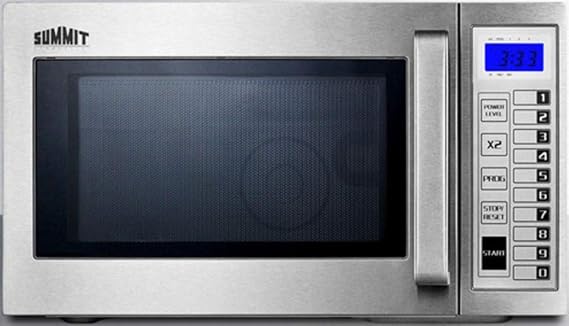 Summit 21 Microwave, Countertop, Stainless Steel- SCM1000SS | 0.9 cu.ft. Capacity, Commercial Microwave Oven, Digital Controls