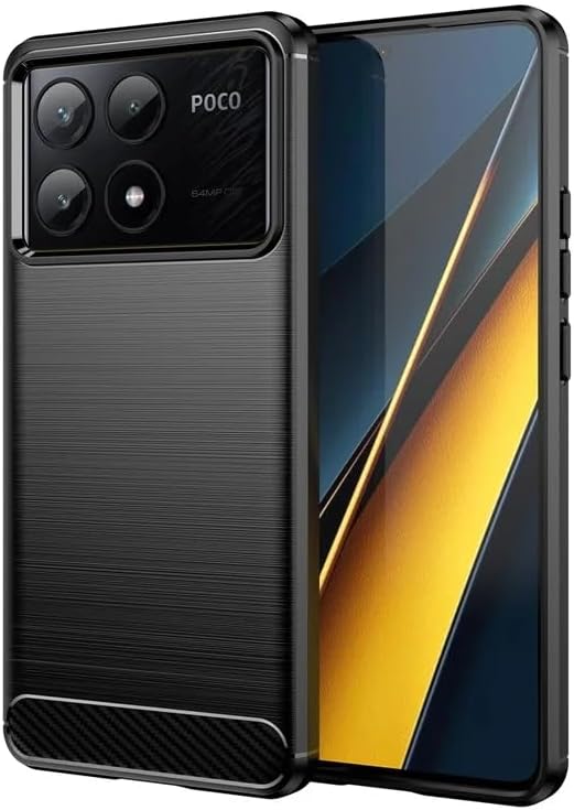 Microcase Poco X6 Pro/Xiaomi Redmi K70E Brushed Carbon Fiber Silikon Kılıf - Siyah AL3332