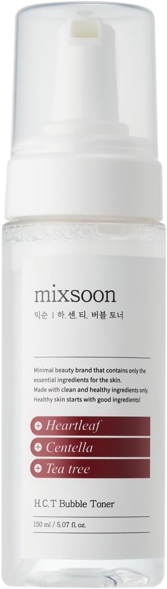 [MIXSOON] H.C.T. Bubble Toner 150ml / 5.1 fl.oz | Facial Moisturizer for Dry, Sensitive Skin | Heartleaf, Centella Asiatica, Tea Tree for Soothing