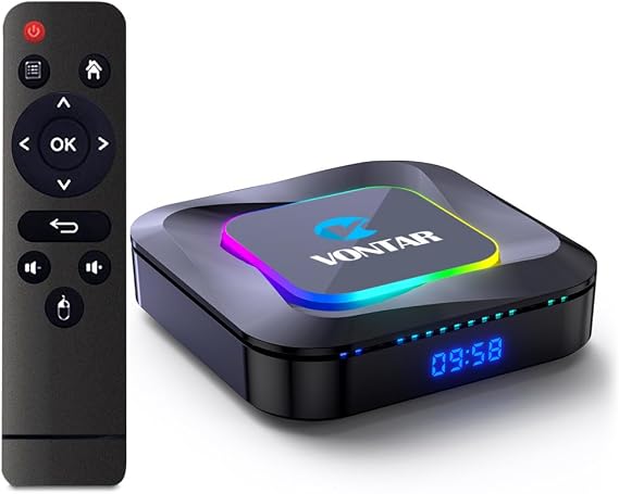 CHROX Android 13.0 TV Box, VONTAR R3 Smart TV Box RK3528 Quad-Core 64-Bit ARM Cortex-A53 Support 4K 2.4/5.0Ghz Wifi BT4.0 100/1000M HDMI 2.0 H.265 Set Top Box,2GB+16GB