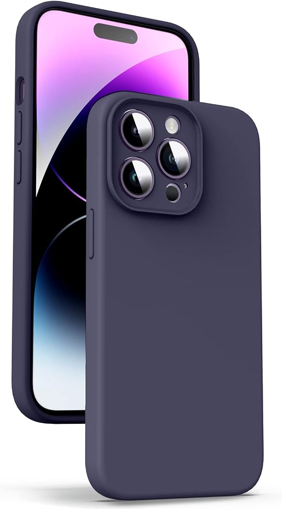 Supdeal Liquid Silicone Case for iPhone 14 Pro Max, 6.7", Dark Purple