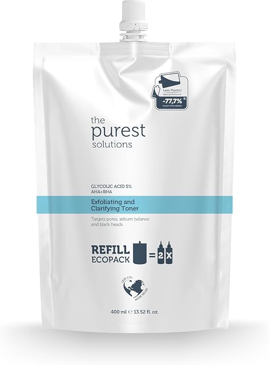 The Purest Solutions Revitalizing And Pore Firming Glycolic Acid Tonic Ecological Replacement Package 400 Ml For All Skin