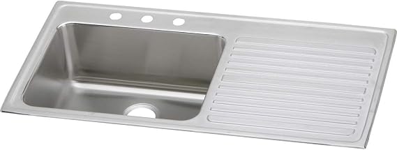 Elkay ILGR4322L4 4-Hole Gourmet 22" x 43" Single Basin Drop" Stainless Steel Kitchen Sink, White