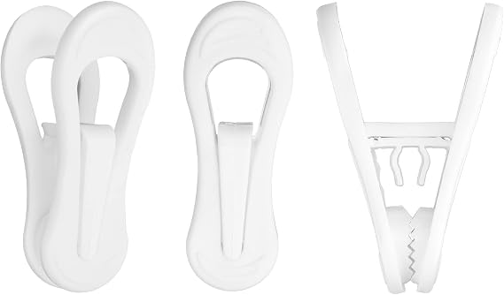 Strong Plastic Hanger Clips - Multi-use for Jeans, Skirts, Sweaters & Pants (30Pcs White)