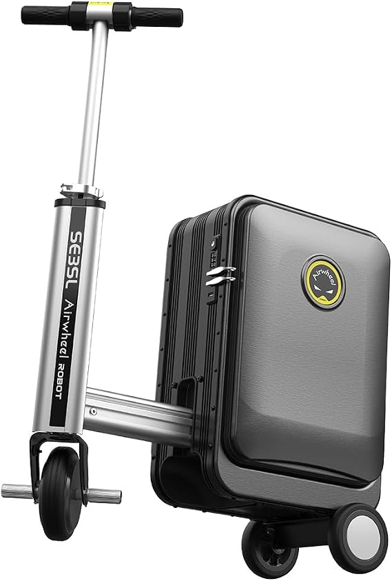Airwheel SE3SL Lightweight Rideable Luggage Portable Riding Suitcase APP Control Carry-on Luggage, 6.8kg Ultra-Light for Travel (Black)