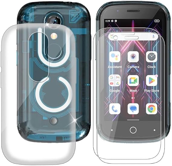 Unihertz Jelly Star3インチ用カバー+スクリーンプロテクター2パック、耐衝撃カバーバンパーシェル傷防止クリアケース+保護フィルム-クリア