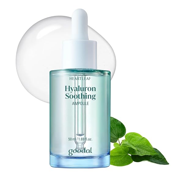 GOODAL Heartleaf Hyaluron Soothing Ampoule, Hydrating Facial Serum for Glowy Skin, Lightweight & Fast-Absorbing Serum, Korean Skincare, K-Beauty, Safe for Sensitive Skin - 50ml / 1.69 fl oz