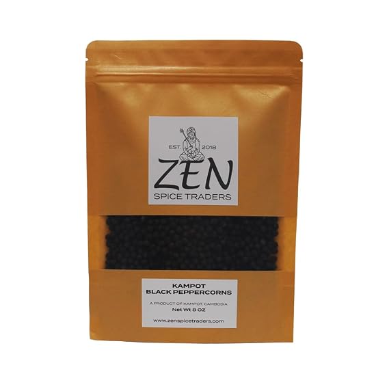 Organic Kampot Black Peppercorns (8 Ounce)