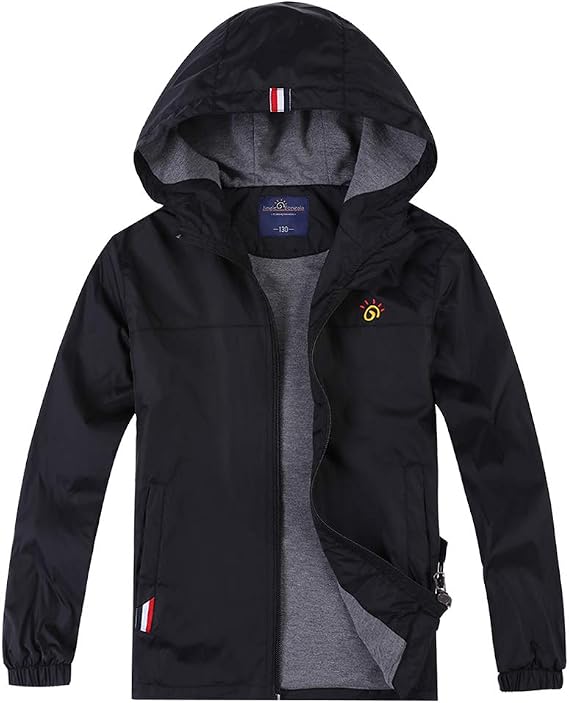 Jingle Bongala Boys Girls Lightweight Breathable Raincoat Waterproof Hooded Rain Jacket Windbreaker Easy to Fold
