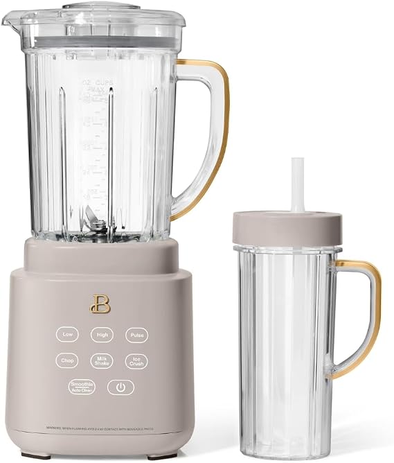 PowerExact Blender System with PrecisionSense Technology, 700W Motor, 50oz Jar and 20oz Personal Cup, Ice Crushing Smoothie Maker for Shakes and Frozen Drinks (Porcini Taupe)