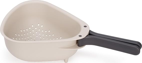 Joseph Joseph Droplet Compact Colander with Folding Handles, Space-Saving Design, Easy-Pour Corners, for Draining Vegetables, Pasta, Fruits