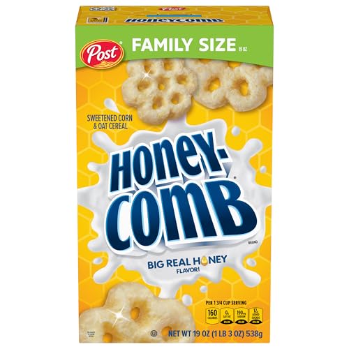 Honeycomb Honey Flavored Sweetened Corn and Oat Breakfast Cereal, 19 oz Box