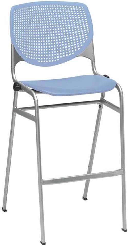 KFI Seating Kool Poly Stack Perforated Back, Peri Blue Barstool,