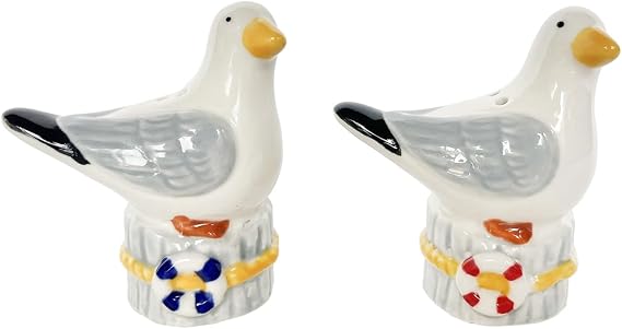 Beachcombers Seagull Salt and Pepper Shaker, Set of 2, 2.76-inch Height, Kitchen Accessories