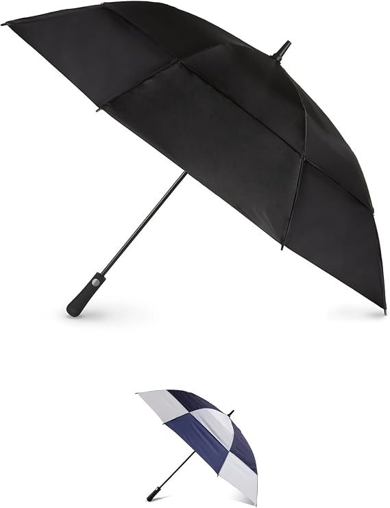 Totes Auto Open Large Vented Windproof Golf Umbrella with UV and Water Repellent Protection