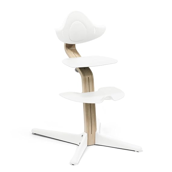 Nomi Chair by Stokke, White - Inspires Active Sitting - Tool-Free, Seamless Adjustability - Includes Stable Footrest & Anti-Tilt Wheels - Holds Up to 330 lbs