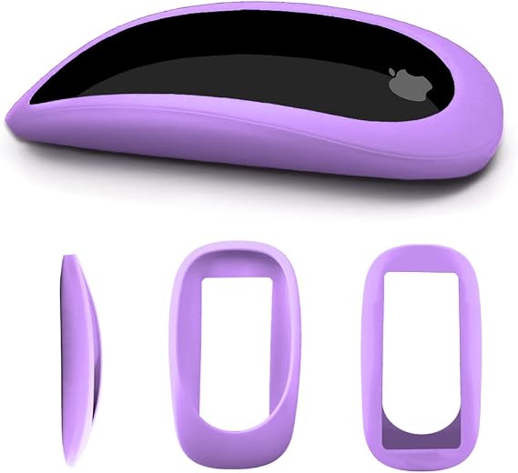 Protective Case for Apple Magic Mouse 1&2, Drop-Resistant, Wear-Resistant Mouse Accessories Silicone Cover (Purple)