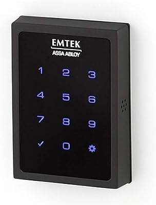 Emtek Empowered Motorized Touchscreen Keypad Smart Deadbolt - Connected by August, Flat Black Coated US19, Model: EMP1101US19