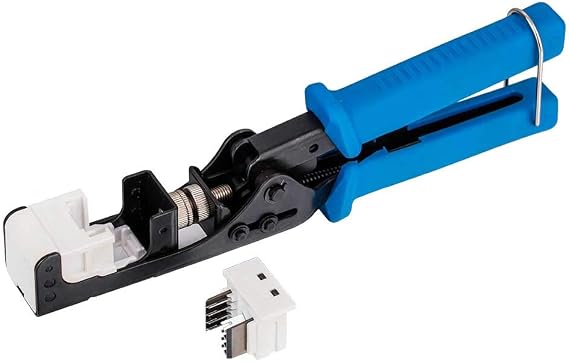 45 Angled Keystone Speed Termination Tool, Fast & Easy Time Saver Punch Down, 45-Degree RJ45 Cat5e Cat6 Cat6a Keystone Jack Installation, Ergonomic Grip