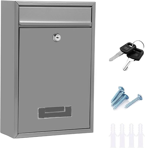 Wall Post Box, Mailbox for Outdoors, Waterproof Wall Postbox for Letters, Stylish Secure Postbox for Home and Office