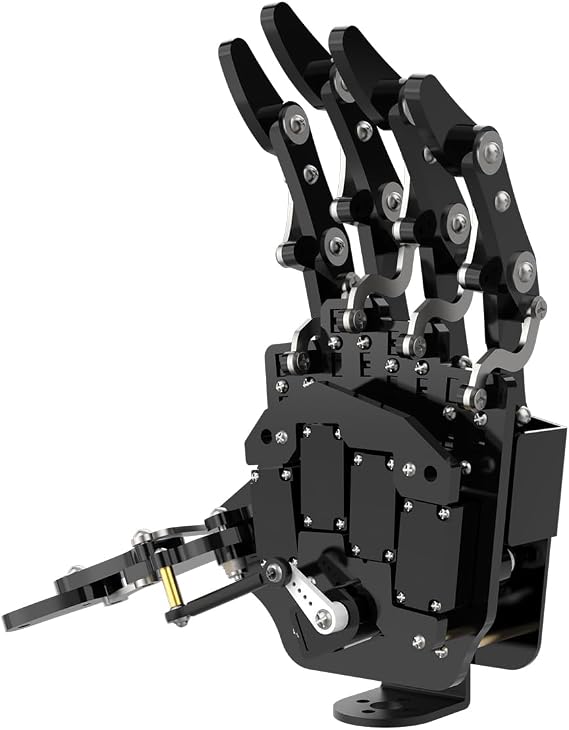 HIWONDER Robot Hand Five Fingers Support Secondary Development Solely Movement Bionic Robot Mechanical Arm Hand DIY Robot(Left Hand)