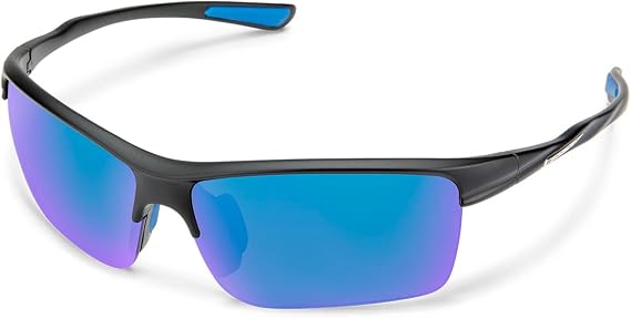 Suncloud Sable Polarized Sunglasses, Matte Black/Polarized Blue Mirror, one Size
