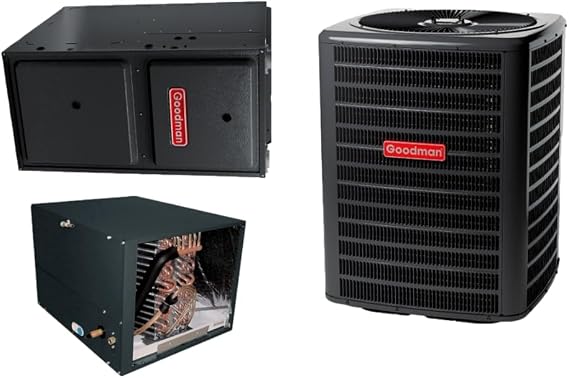 Goodman 3.5 TON 14.5 SEER2 Horizontal R-32 AC System with 92% AFUE 80k BTU Low NOx Furnace (GLXS4BA4210 Condenser with GR9S920804CN Furnace and CHPTA4230C3 Coil)