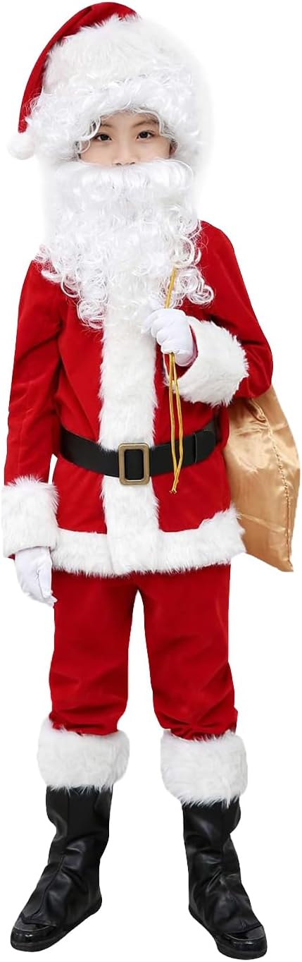 ELFJOY Children's Santa Suit Kids Christmas Halloween Costume Cosplay