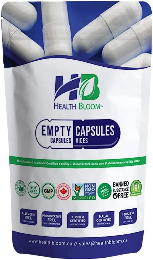 Empty Gelatin Capsules Size 4 White, 1000 Count