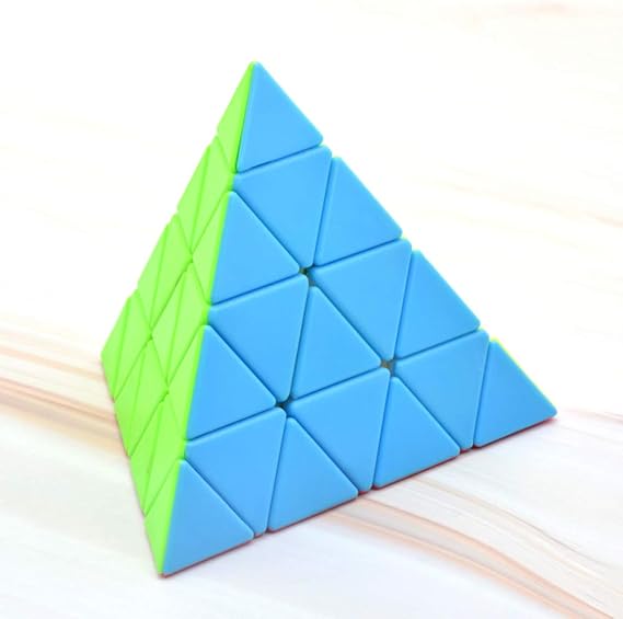4x4 Pyraminx Cube 4x4x4 Pyramid Magic Speed Cube Stickerless Triangle Puzzle Cube Brain Teasers Puzzle Toys for Kids