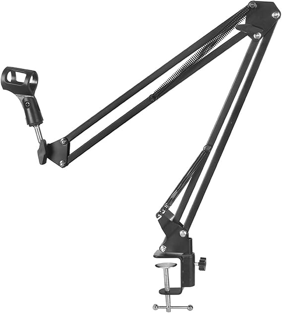 Boom Arm Microphone Mic Stand for Blue Yeti HyperX QuadCast SoloCast Snowball Fifine Shure SM7B Audio-Technica