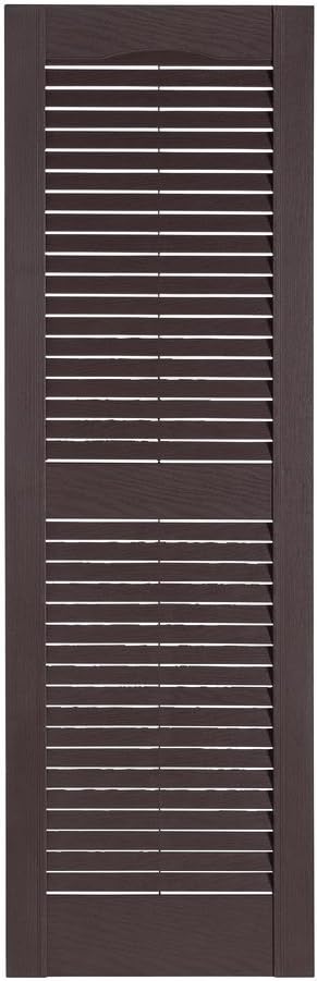 Premier Louver Exterior Decorative Shutter, 15" x 39", Sienna Brown