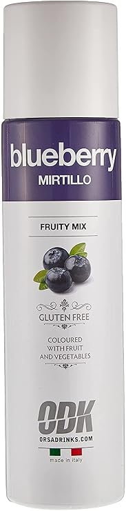 ODK Blueberry Puree Infused Fruit Syrup | Gluten Free | for Cocktails, Smoothies, Cooking, Baking and Desserts | 75cl Bottle