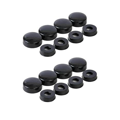 License Plate Frame Screw Caps, 8-Piece Black Bolt Covers for Car, Truck, Van