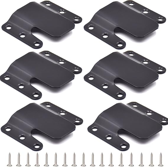 Tsurpcao Universal Sectional Sofa Interlocking, Sectional Couch Connectors, Furniture Connector Sofa Connector Clips with Screws - 3 Sets, 6 Pieces (6 Piece)