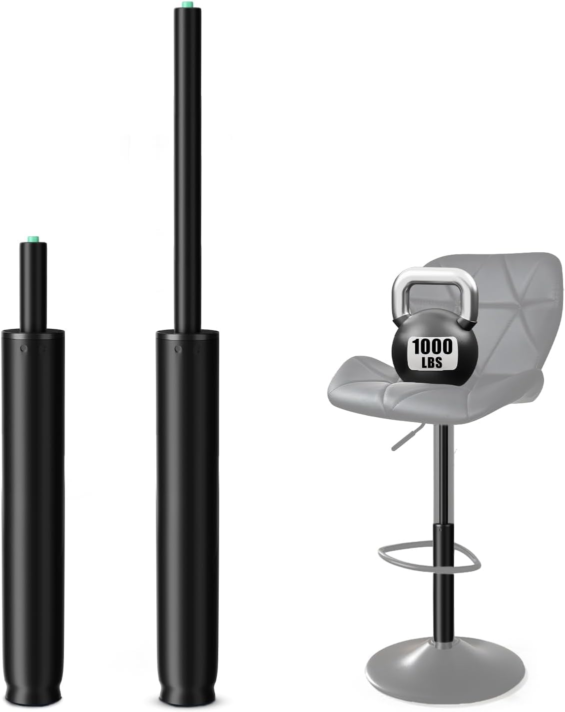 MASTERY MART Extra Long Office Chair Gas Cylinder 8" Stroke, 14 Inches-22 Inches Gas Lift Heavy Duty 1000lbs, Universal Fit For Drafting Chairs Bar Stools, Class 4, Not For 1KEA, Black