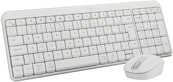Logitech MK250 Combo kompakt klavye ve kablosuz Bluetooth klavye, Windows için, 12 ay pil, beyaz