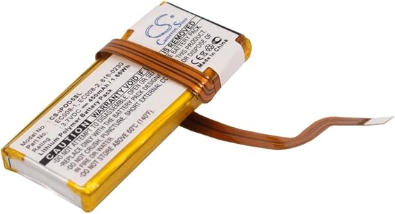 VINTRONS 450mAh Battery Replacement Compatible for iPod Classic 6th GEN MB147J/A 80GB, iPod G5 30GB MA002CH/A,