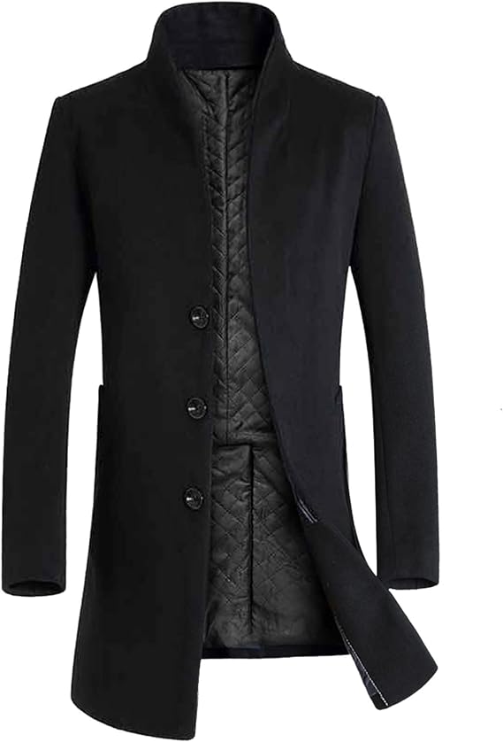 Long Trench Coat Men Uk Regular Fit Military Winter Trench Coat Slim Fit Full Length Casual Overcoat Winter Casual Double Collar Pea Outerwear