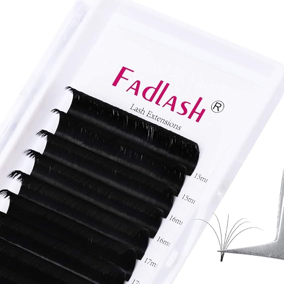 Eyelash Extensions B Curl Easy Blooming Lash Extension Matte Black Rapid Volume Lash Extensions Flowering Easy Fan Volume Lashes (0.03-B, 15-20mm Mixed Tray)
