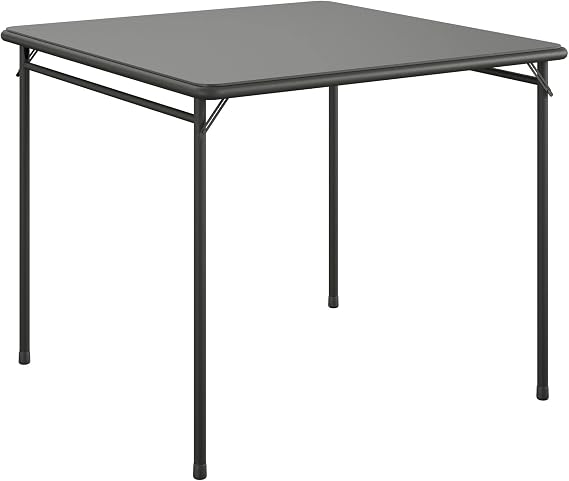 COSCO 34" Square Vinyl Top Folding Card Table, Black