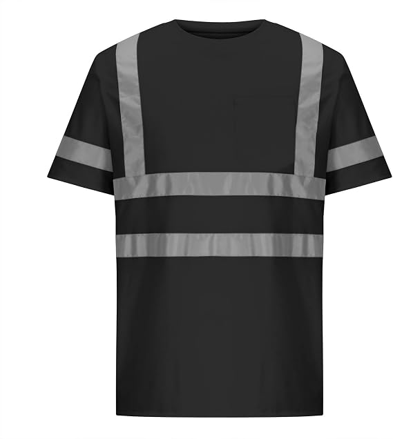 Work Shirts for Men Class 3 High Visibility Shirts Reflective Safety T-Shirts Short Sleeve Durable to Use Tops