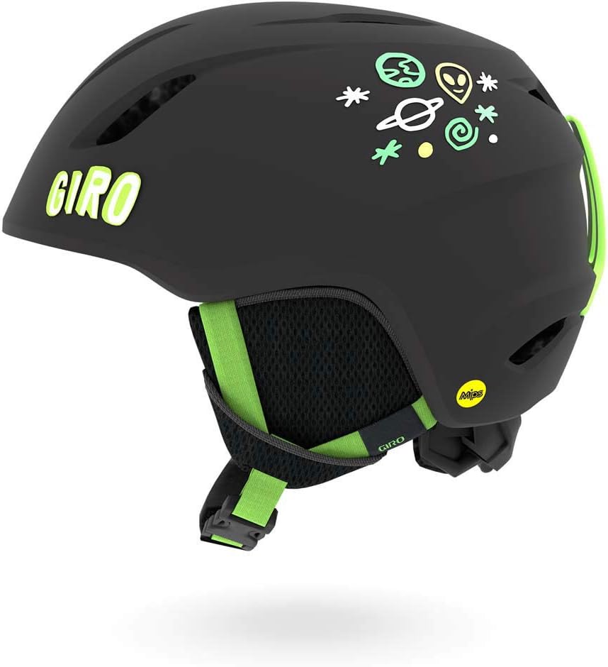 Giro Launch MIPS Kids Snow Helmet Matte BlackBright Green Alien SM 52–55.5cm