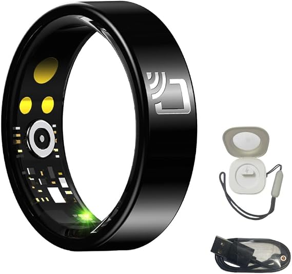 IP68 Smart Ring, Smart Health Monitoring Ring for Women Men a Variety of Sports Modes Long Standby 7-10Days Sleep Analysis Heart Rate Monitor 12#