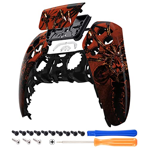 eXtremeRate Alien Fear Touchpad Front Top Shell Compatible with ps5 Controller BDM-010 020 030 040 050, DIY Replacement Shell Custom Touch Pad Cover Compatible with ps5 Controller