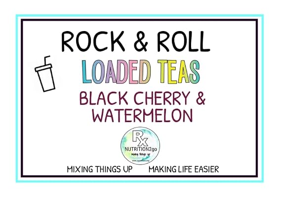 Loaded Tea Drink Mix, Clean, Sugar-Free Energy with B12, Multivitamins, Antioxidants, Electrolytes (single pack, makes 32oz) (Rock & Roll)