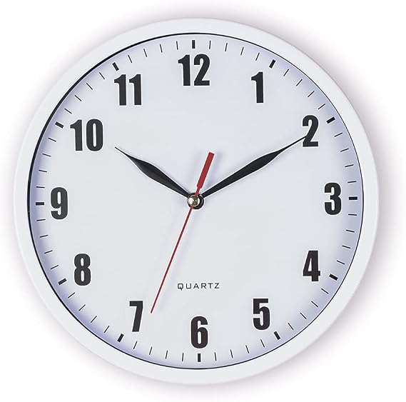 SAC SMARTEN ARTS 8" Silent Quartz Wall Clock Non-Ticking Digital Clock